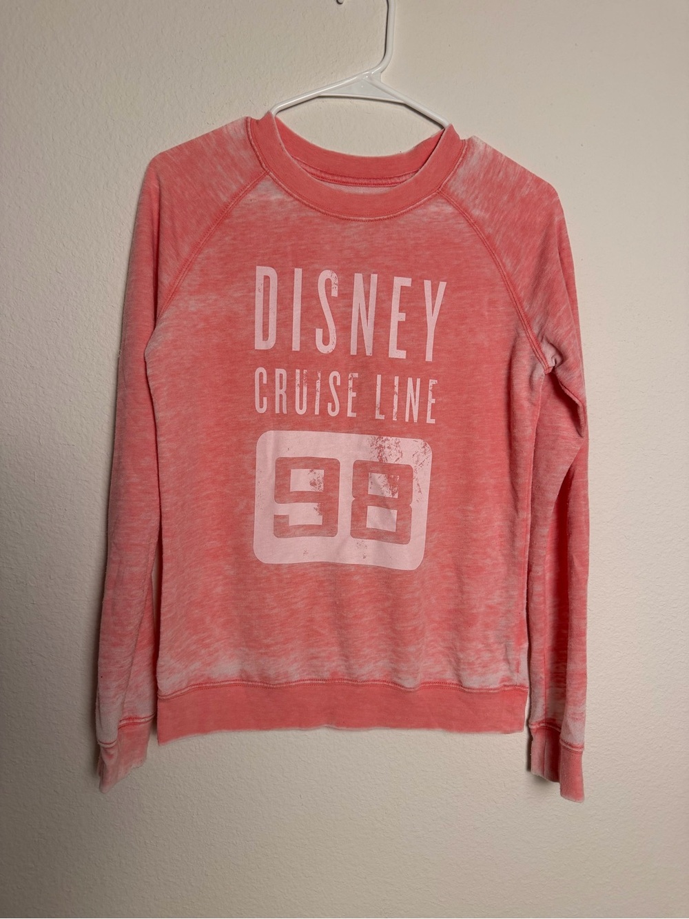 Disney cruise line Pink Coral Sweatshirt Casual Women's Pullover lightweight XS